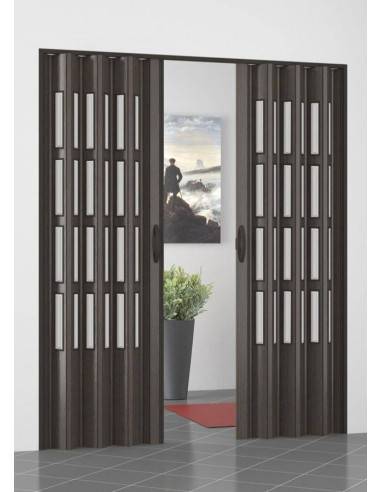 Porta a soffietto con vetri