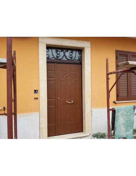 PORTA BLINDATA 2 ANTE PANNELLO IN OKUME' PANTOGRAFATO