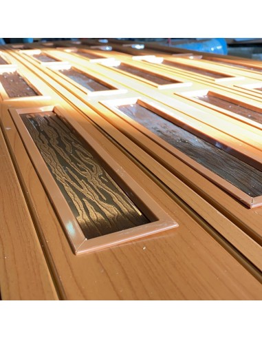 ciliegio chiaro con vetri niagara (bronzato)