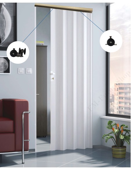 Porta a soffietto con guida in alluminio Mod. Vittorio Porta a soffietto con guida in alluminio Mod. Vittorio