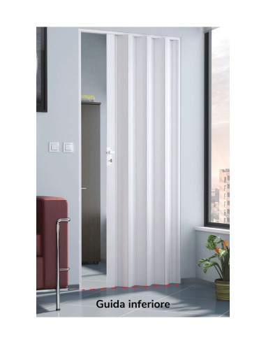 Porta a soffietto con guida inferiore